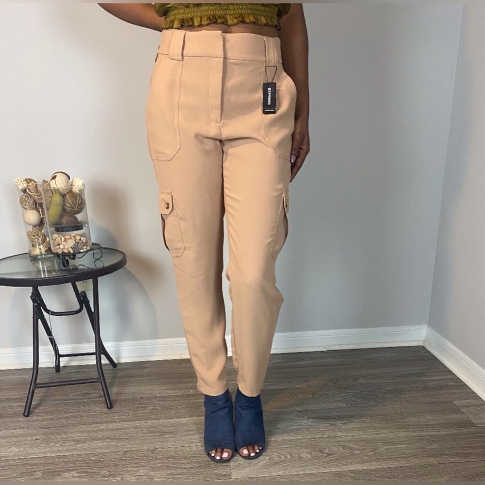 Express Ankle High Rise Paper-bag Pants